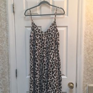 Plus size leopard harem jumpsuit